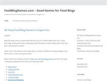 Tablet Screenshot of foodblognames.com